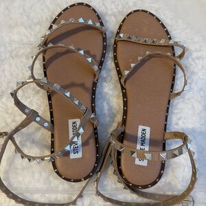 Steve Madden Brown Sandals with Silver Studs